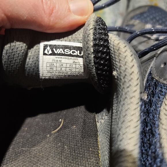 Vasque Inhaler II Low Hiking Trail Shoes Men Size 8 M Blue Vibram
